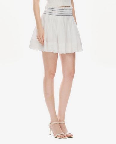  GIGI - Chân váy chữ A mini phối viền ren 