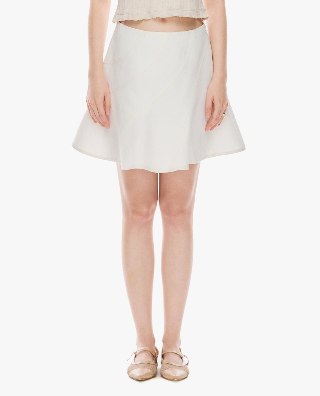 GIGI - Chân váy chữ A mini phối đường cong