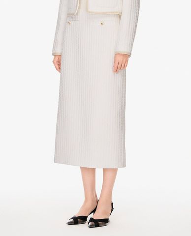  GIGI - Chân váy phom suông midi phối nút 