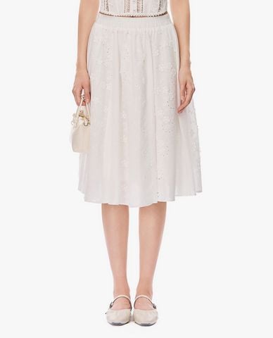  GIGI - Chân váy phom suông midi thêu hoa 