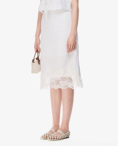  GIGI - Chân váy phom suông midi phối ren 