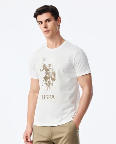  USPA - Áo thun nam cổ tròn tay ngắn in logo 