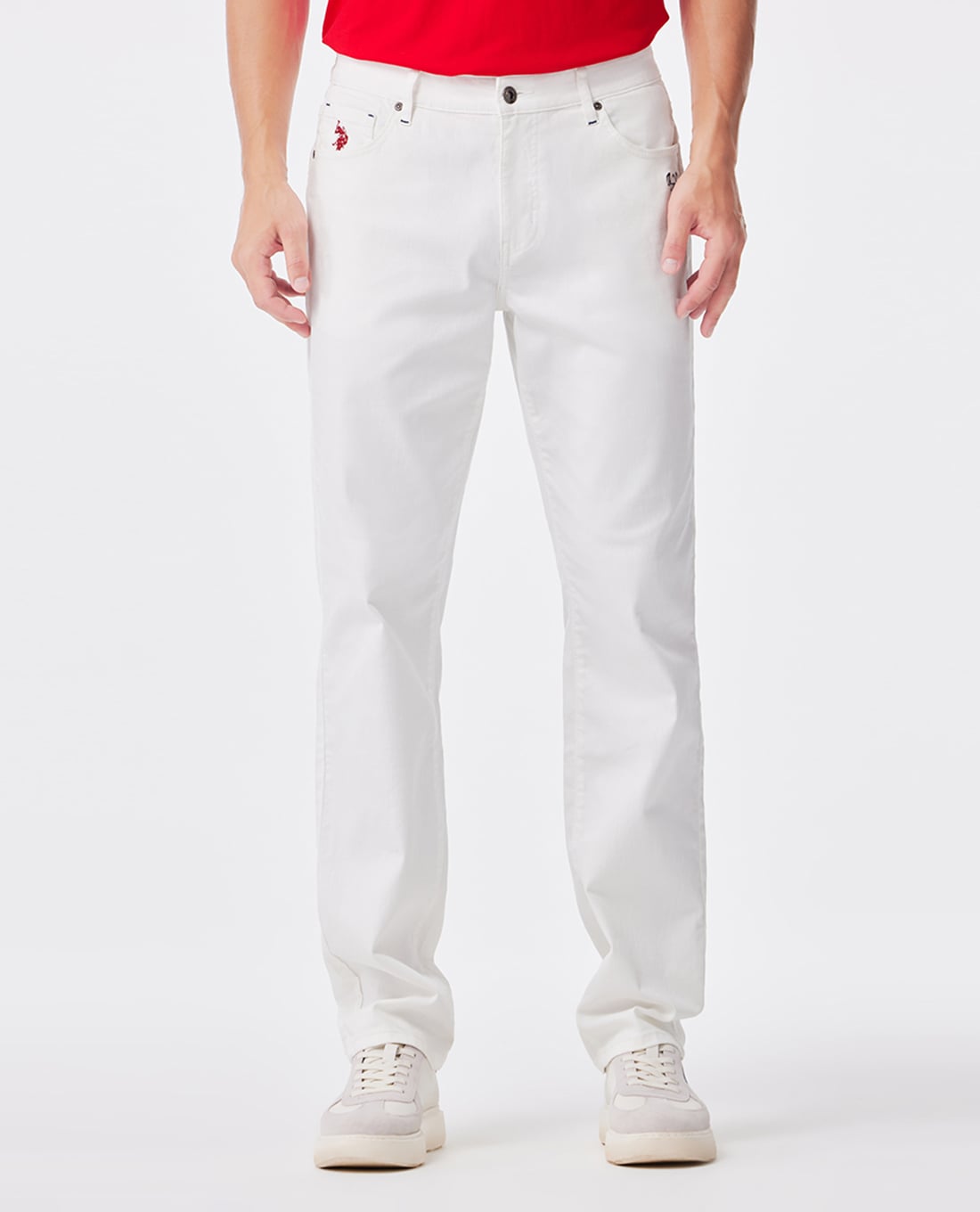 USPA - Quần jeans nam ống đứng thêu logo