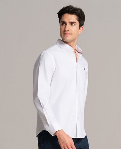  USPA - Áo sơ mi nam cổ bẻ tay dài thêu logo 