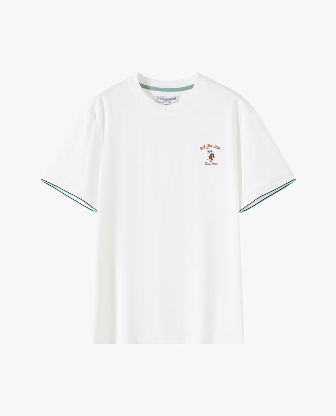 USPA - Áo thun nam cổ tròn tay ngắn phối viền