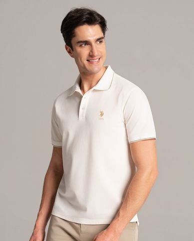  USPA - Áo polo nam cổ bẻ tay ngắn phối viền 