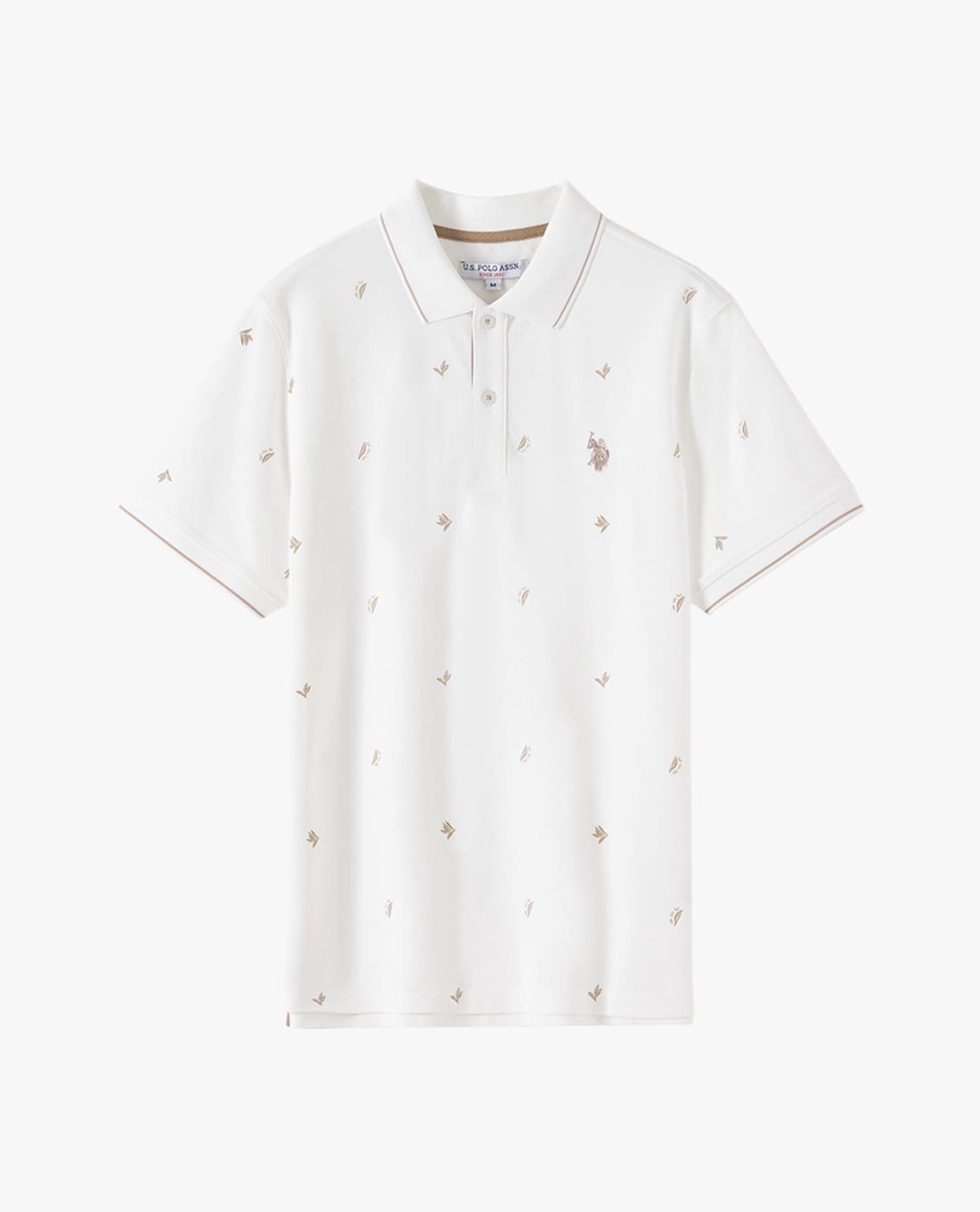 USPA - Áo polo nam cổ bẻ tay ngắn phối họa tiết