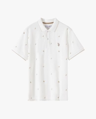  USPA - Áo polo nam cổ bẻ tay ngắn phối họa tiết 