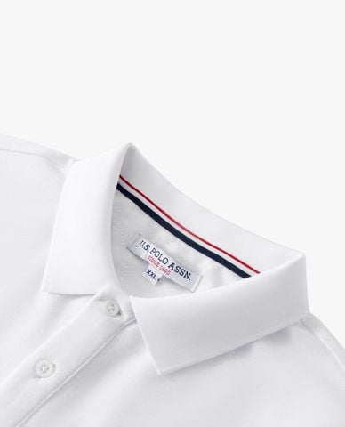  USPA - Áo polo nam cổ bẻ tay ngắn phối viền thêu logo 