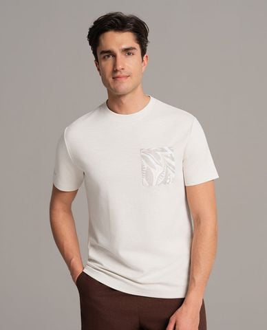  USPA - Áo thun nam cổ tròn tay ngắn phối in họa tiết 