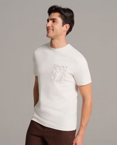  USPA - Áo thun nam cổ tròn tay ngắn phối in họa tiết 