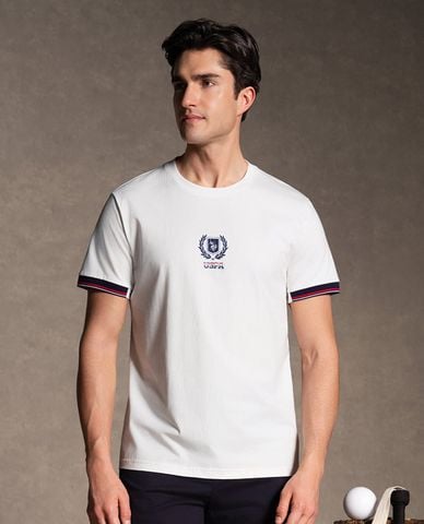  USPA - Áo thun nam cổ tròn tay ngắn in logo 