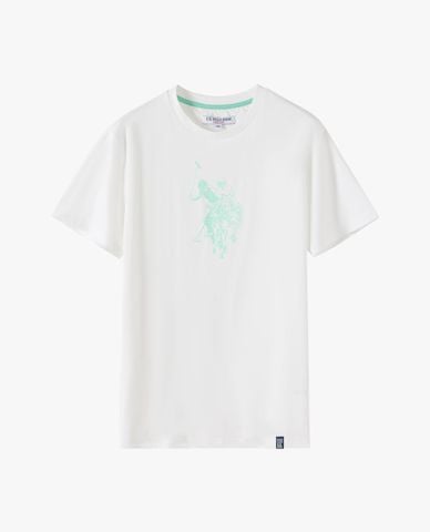  USPA - Áo thun nam cổ tròn tay ngắn in họa tiết 