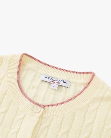  USPA - Áo khoác cardigan nữ tay dài phối viền 