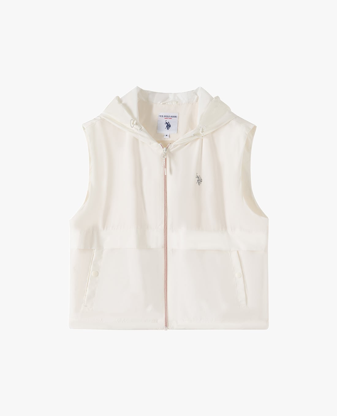 USPA - Áo khoác gilet nữ phối mũ in logo