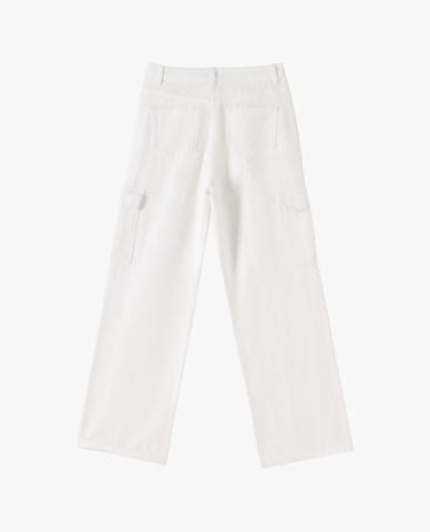  USPA - Quần jeans nữ ống rộng phối túi hộp 