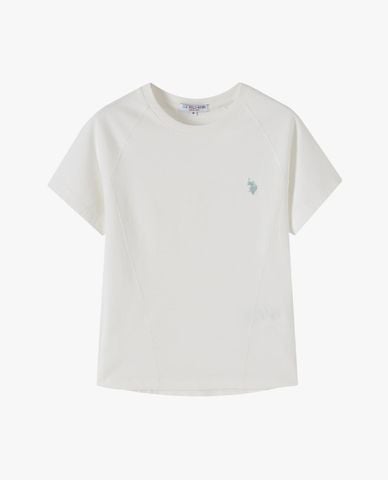  USPA - Áo thun nữ cổ tròn tay ngắn thêu logo 