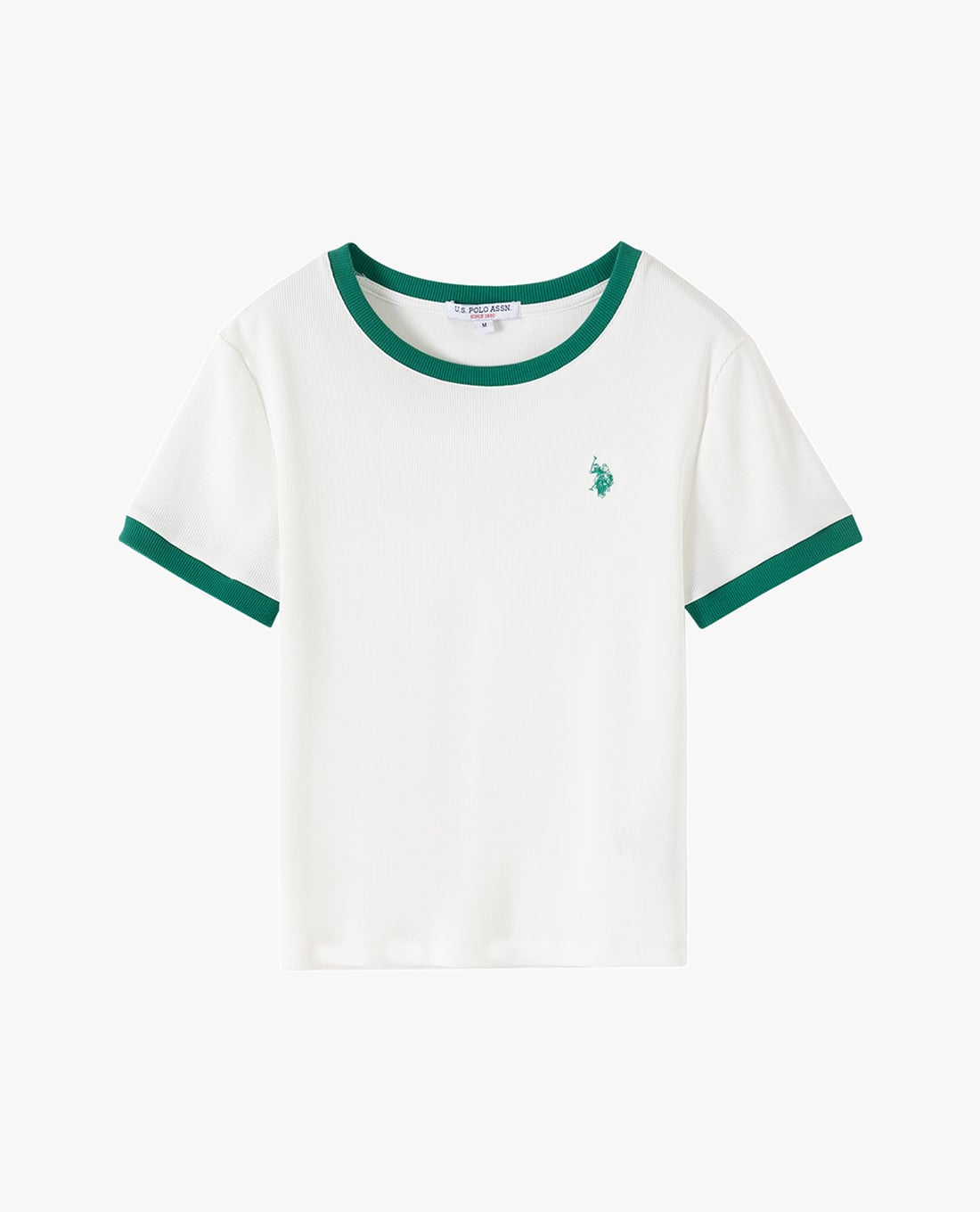 USPA - Áo thun nữ cổ tròn tay ngắn phối viền