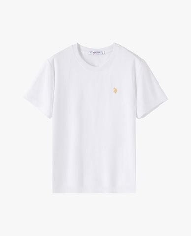  USPA - Áo thun nữ cổ tròn tay ngắn thêu logo 