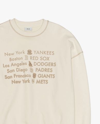  MLB - Áo sweatshirt unisex cổ tròn tay dài 
