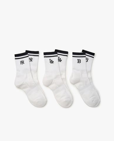  MLB - Set 3 vớ unisex cổ cao Daily Stripe 