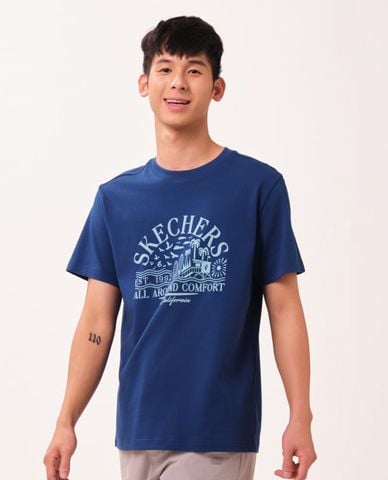  SKECHERS - Áo thun nam cổ tròn tay ngắn Cali Summer Iconic 