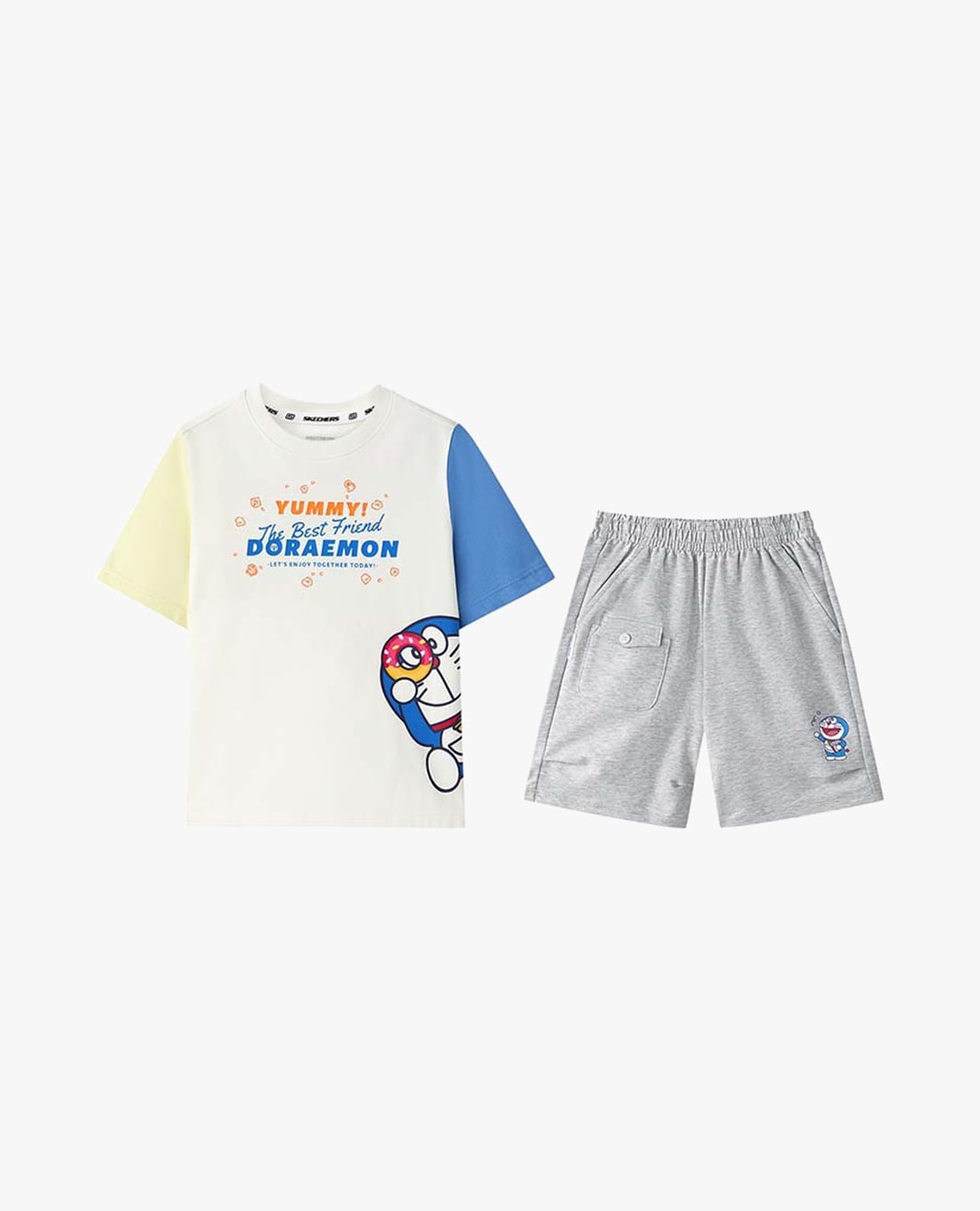 SKECHERS - Set áo thun và quần short bé trai Doraemon