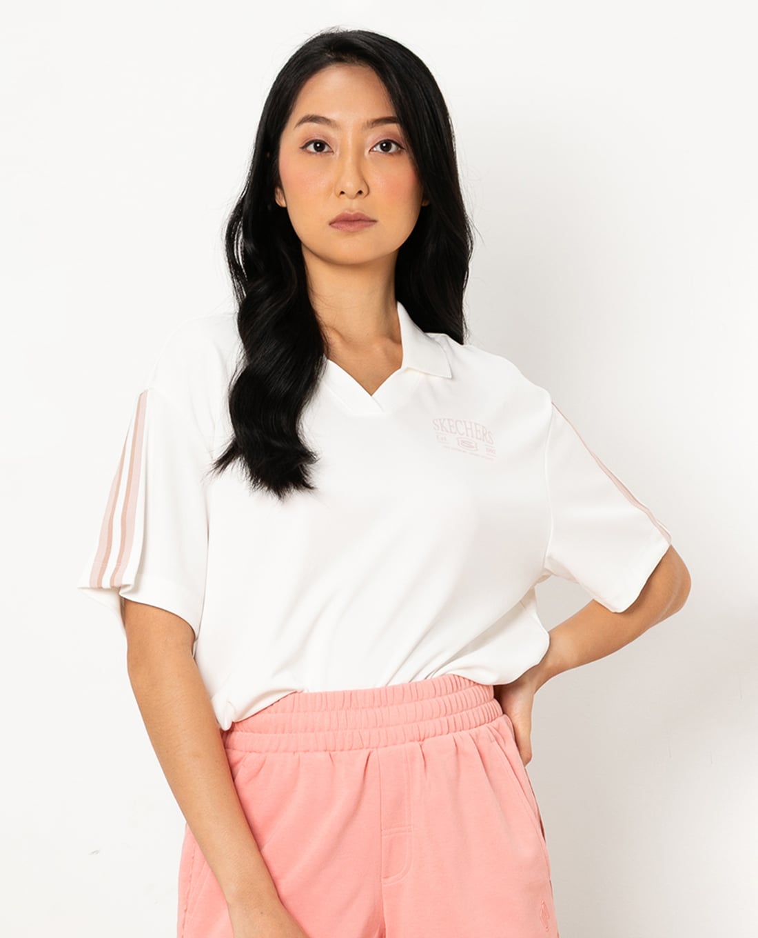 SKECHERS - Áo polo nữ cổ bẻ tay ngắn trẻ trung