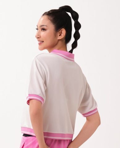  SKECHERS - Áo polo nữ cổ bẻ tay ngắn Game On Iconic 