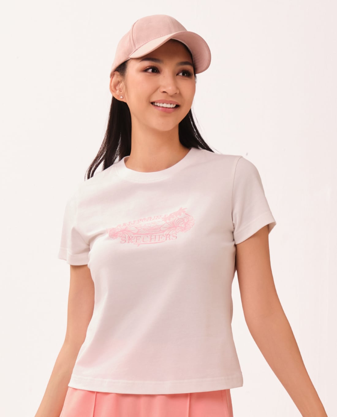 SKECHERS - Áo thun nữ cổ tròn tay ngắn Cali Summer Iconic