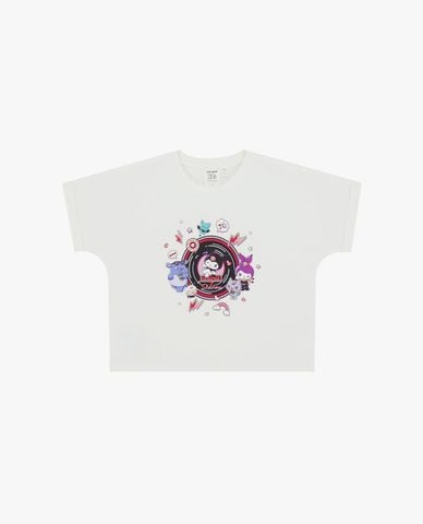  SKECHERS - Áo thun bé gái cổ tròn tay ngắn Kuromi 