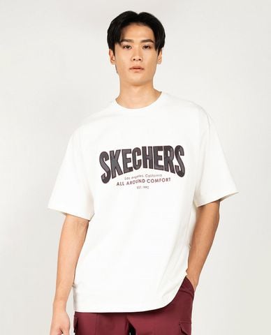  SKECHERS - Áo thun unisex cổ tròn tay ngắn Urban Outdoor 