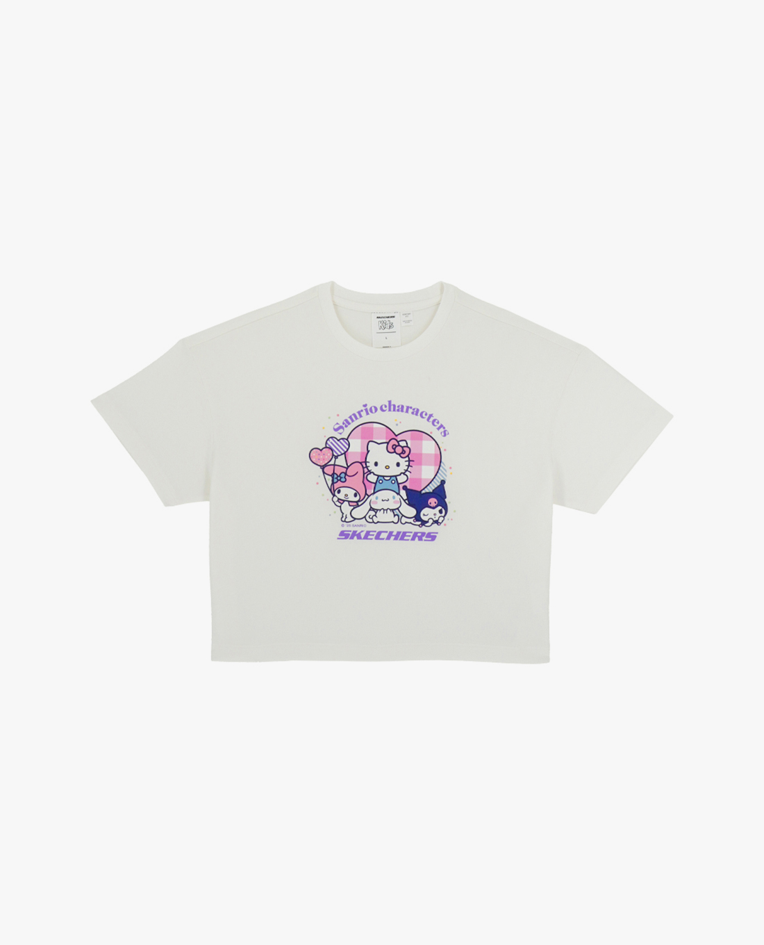 SKECHERS - Áo croptop bé gái cổ tròn tay ngắn Sanrio