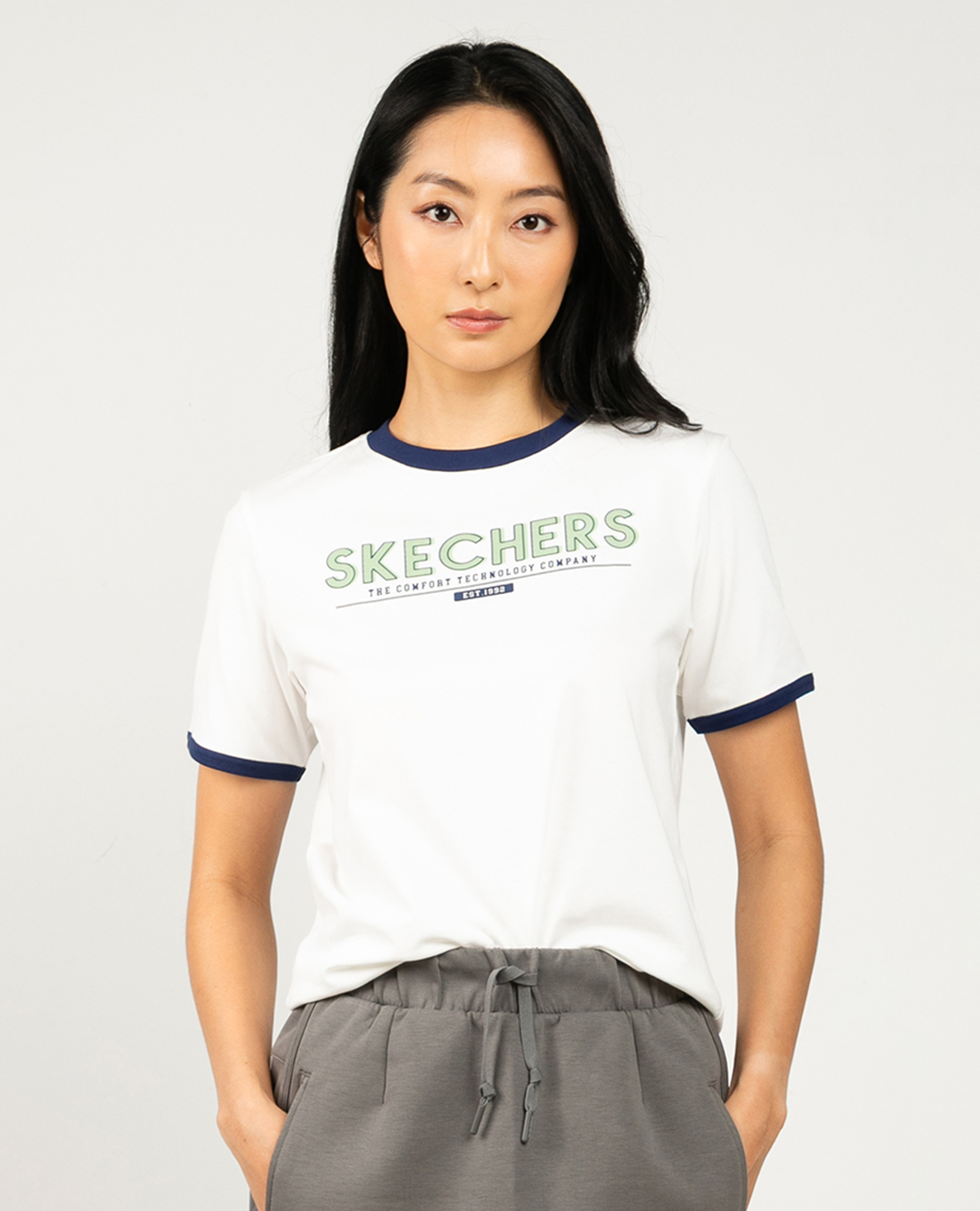 SKECHERS - Áo thun nữ cổ tròn tay ngắn Authentic