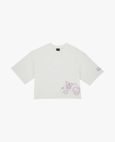  SKECHERS - Áo croptop nữ cổ tròn tay ngắn Sanrio 