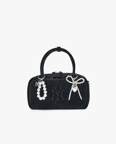  MLB - Móc khóa túi xách nữ Pearl Ribbon Heart 