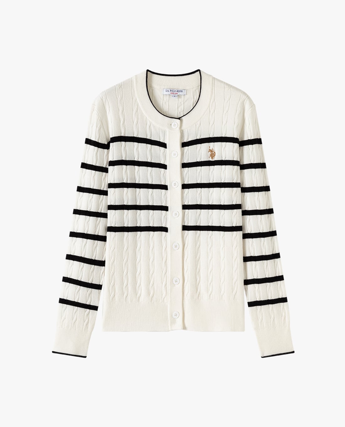 USPA - Áo khoác cardigan nữ tay dài kẻ sọc