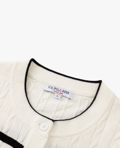  USPA - Áo khoác cardigan nữ tay dài kẻ sọc 