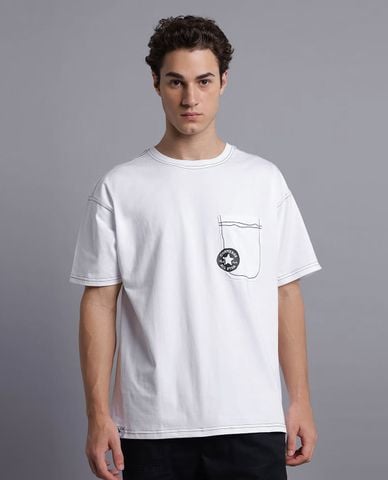  CONVERSE - Áo thun nam cổ tròn tay ngắn Sketch 