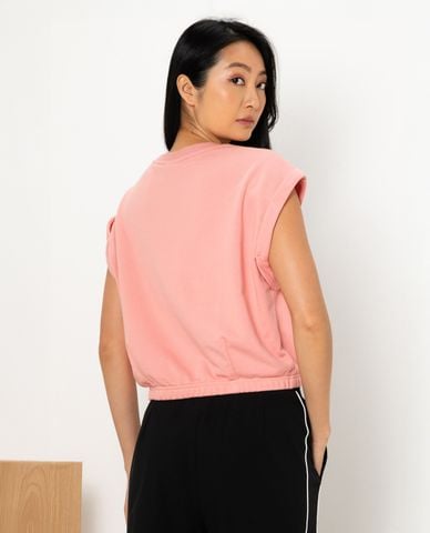  SKECHERS - Áo sát nách nữ phom croptop phối logo 