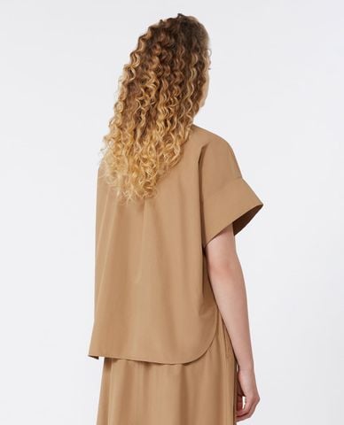  WEEKEND MAX MARA - Áo kiểu nữ cổ nhún tay ngắn Wkdeducata 