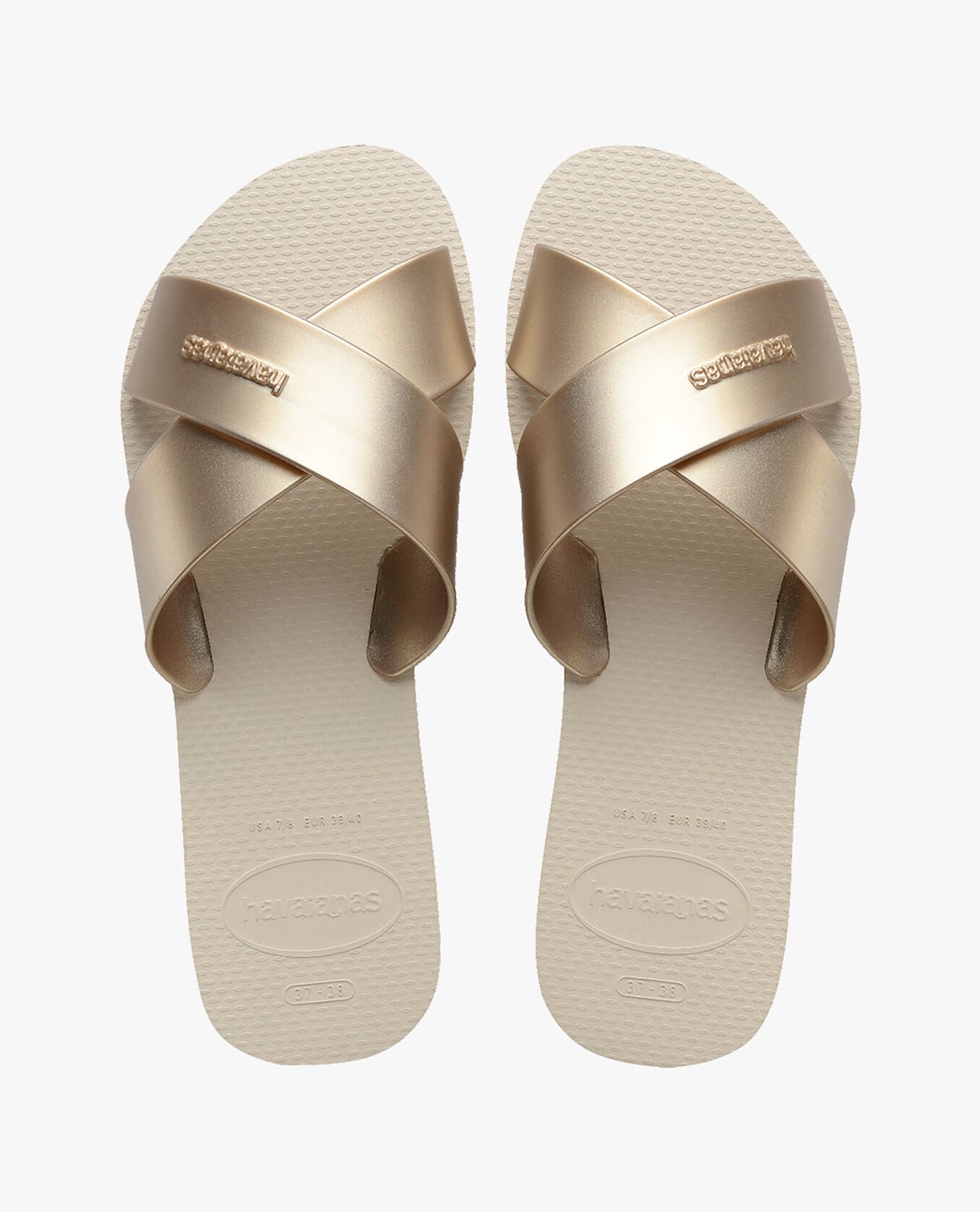 HAVAIANAS - Dép nữ quai chéo Aqua Metallic