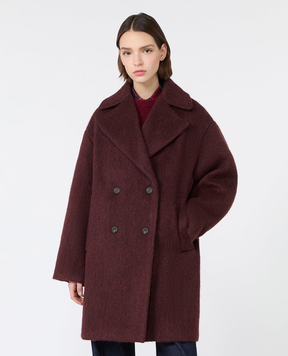 WEEKEND MAX MARA - Áo khoác măng tô nữ dáng dài Wkdaccento