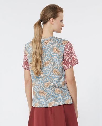  WEEKEND MAX MARA - Áo thun nữ cổ tròn tay ngắn in họa tiết Wkdbussola 