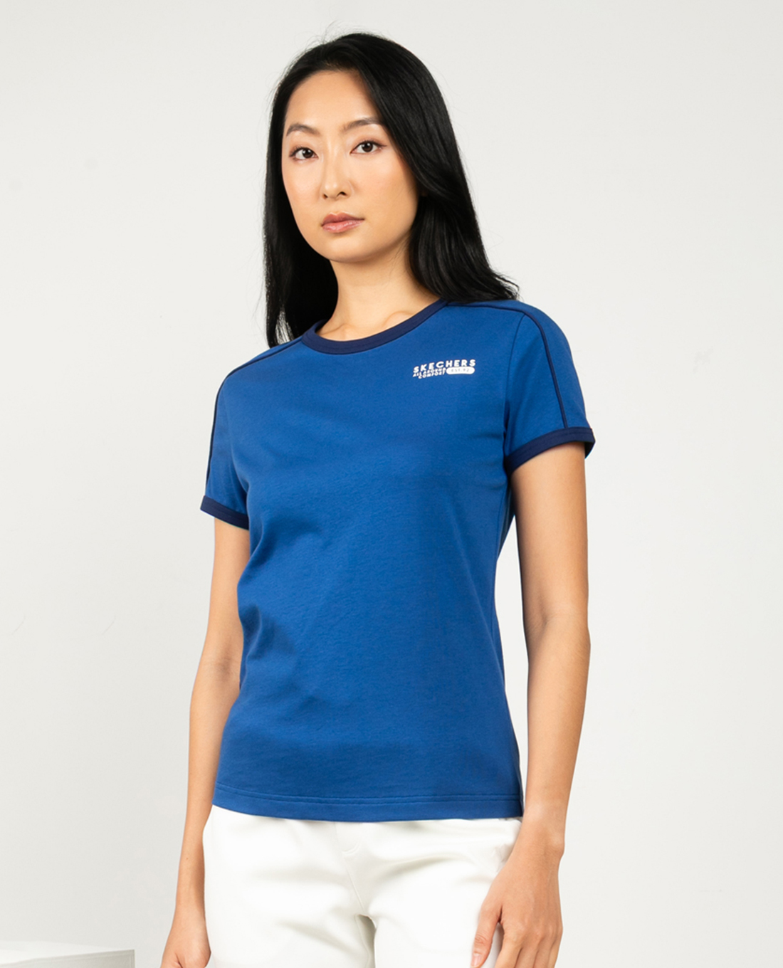 SKECHERS - Áo thun nữ cổ tròn tay ngắn Authentic