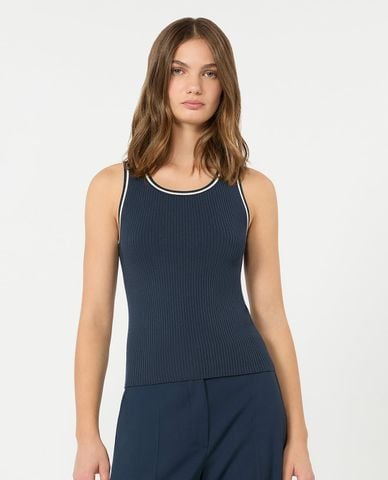  WEEKEND MAX MARA - Áo ba lỗ nữ cổ tròn phối viền Wkdtaro 