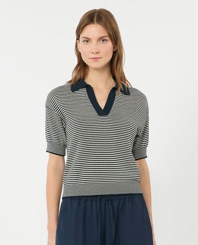  WEEKEND MAX MARA - Áo dệt kim nữ cổ V tay ngắn Wkdalbero 
