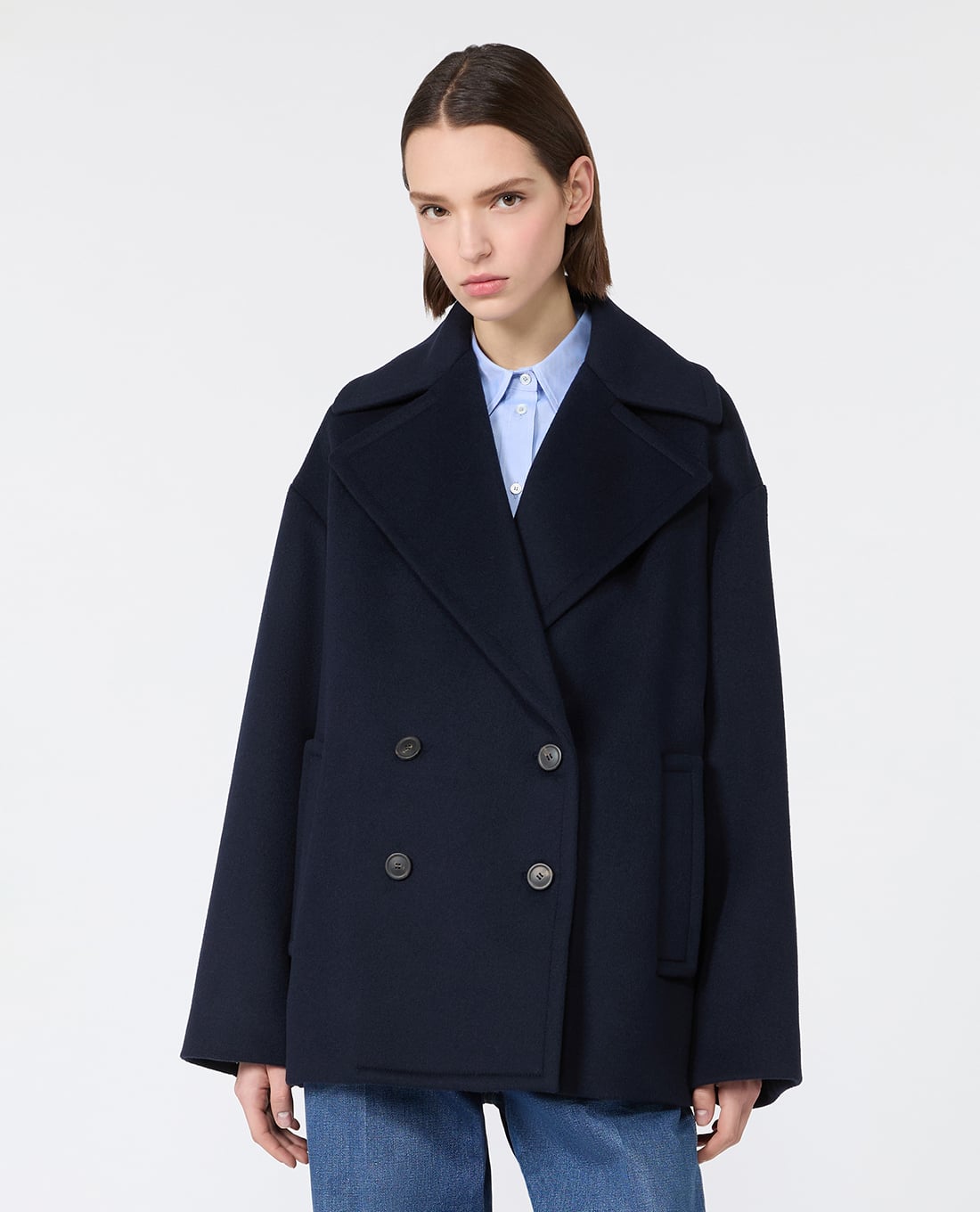 WEEKEND MAX MARA - Áo khoác măng tô nữ dáng ngắn Wkdclara