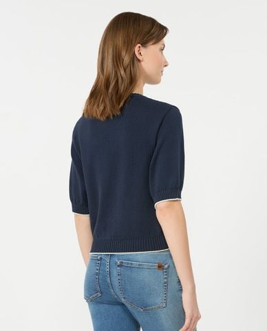  WEEKEND MAX MARA - Áo dệt kim nữ cổ tròn tay ngắn Wkdfiacre 