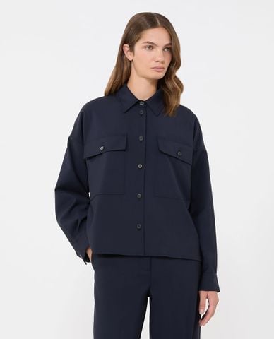  WEEKEND MAX MARA - Áo khoác sơ mi nữ tay dài phối túi hộp Wkdmulino 